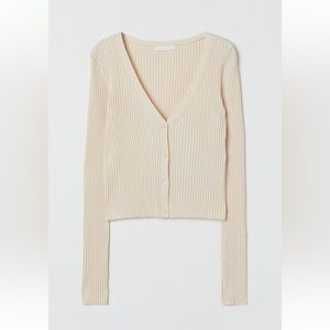 NWOT - Rib Knit Button Up Cardigan Top